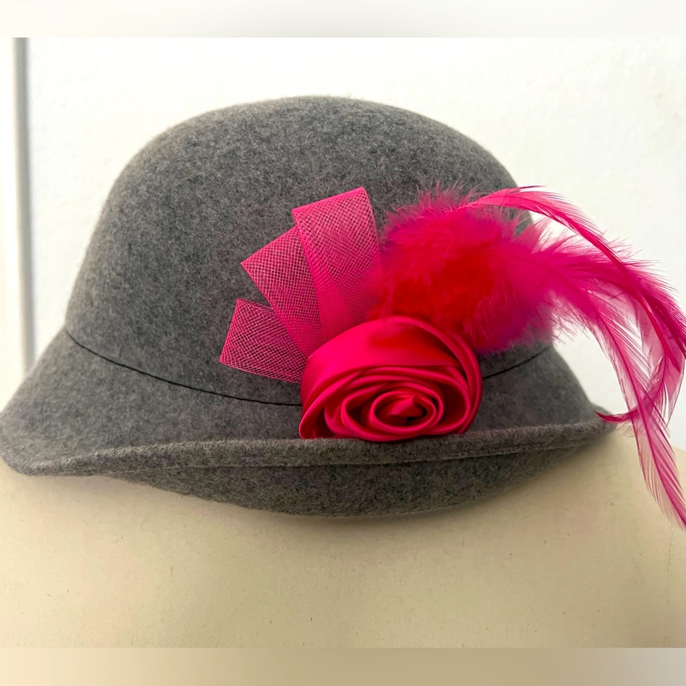 Bettina~ Anthropolgy grey wool hat